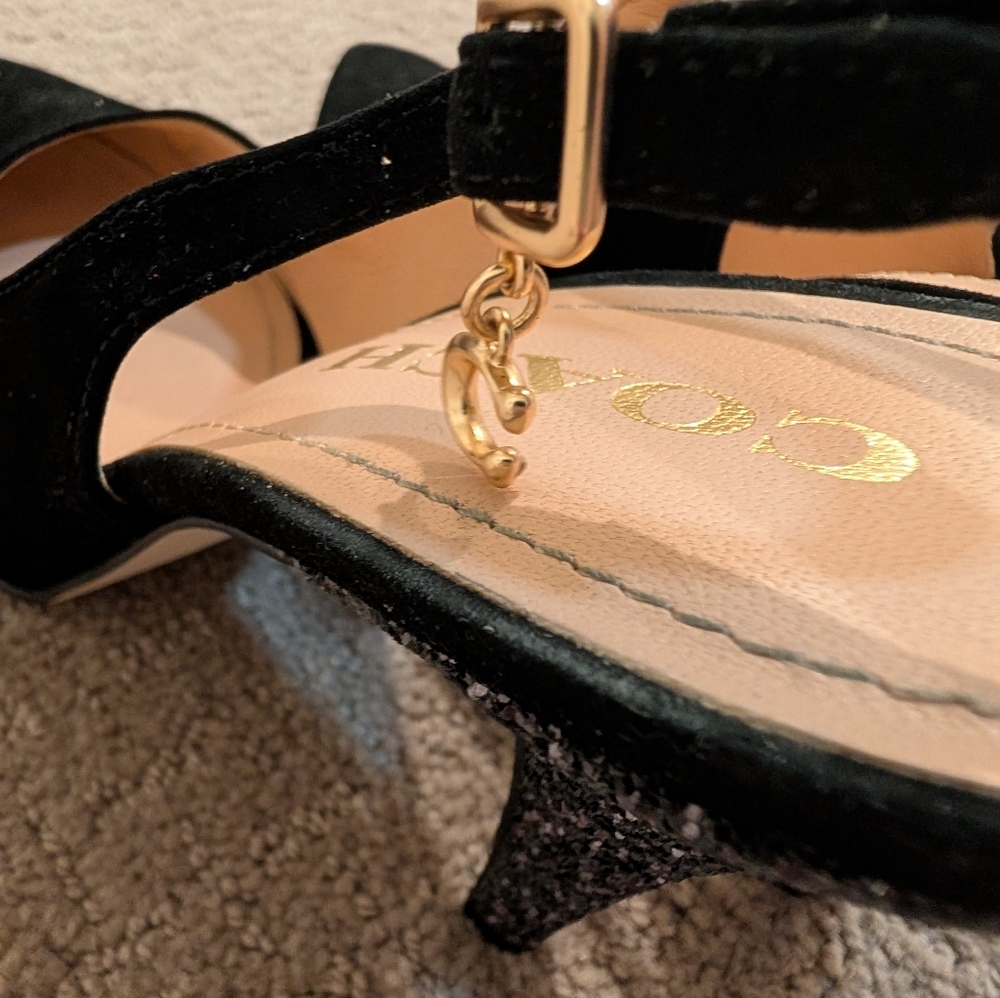 Coach Black Suede Slingback Heels - Picture 3 of 5